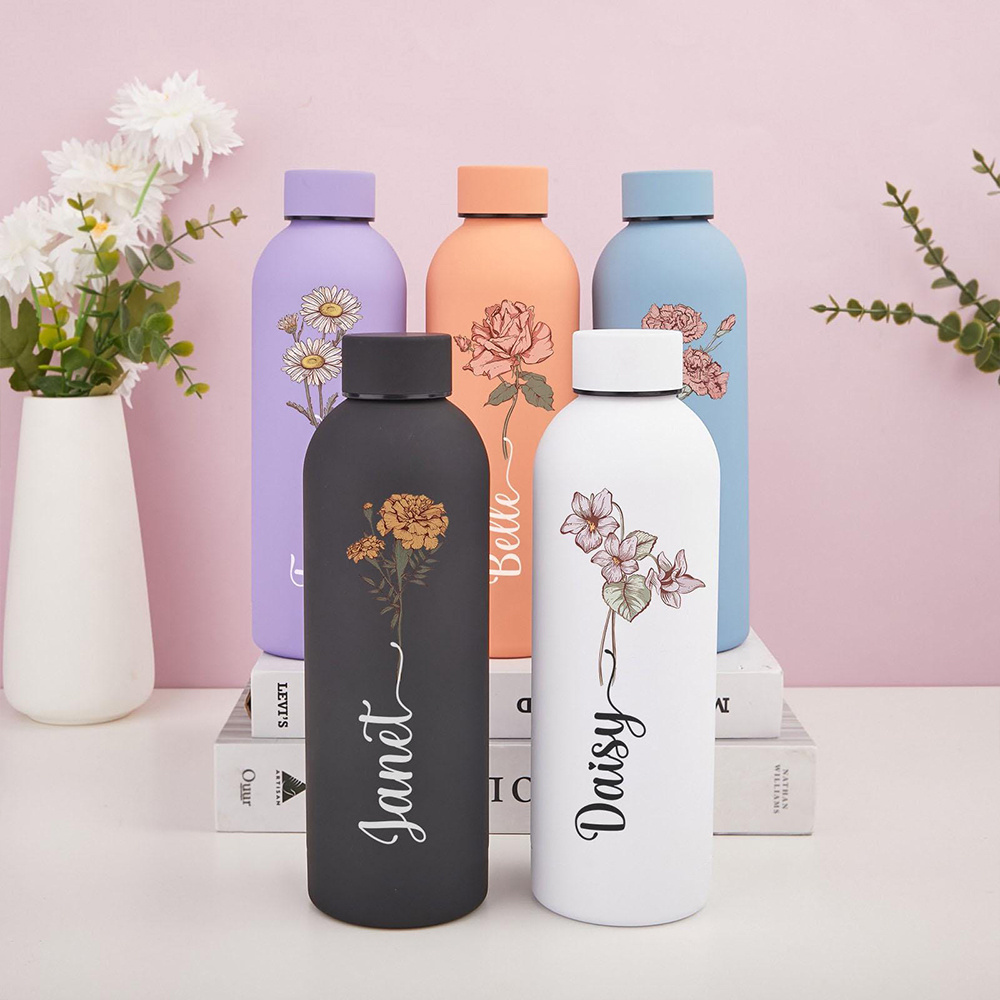 カスタマイズ可能な花柄ウォーターボトル、携帯用屋外スポーツ用 - Sports Water Bottle Insulated のレビューと価格