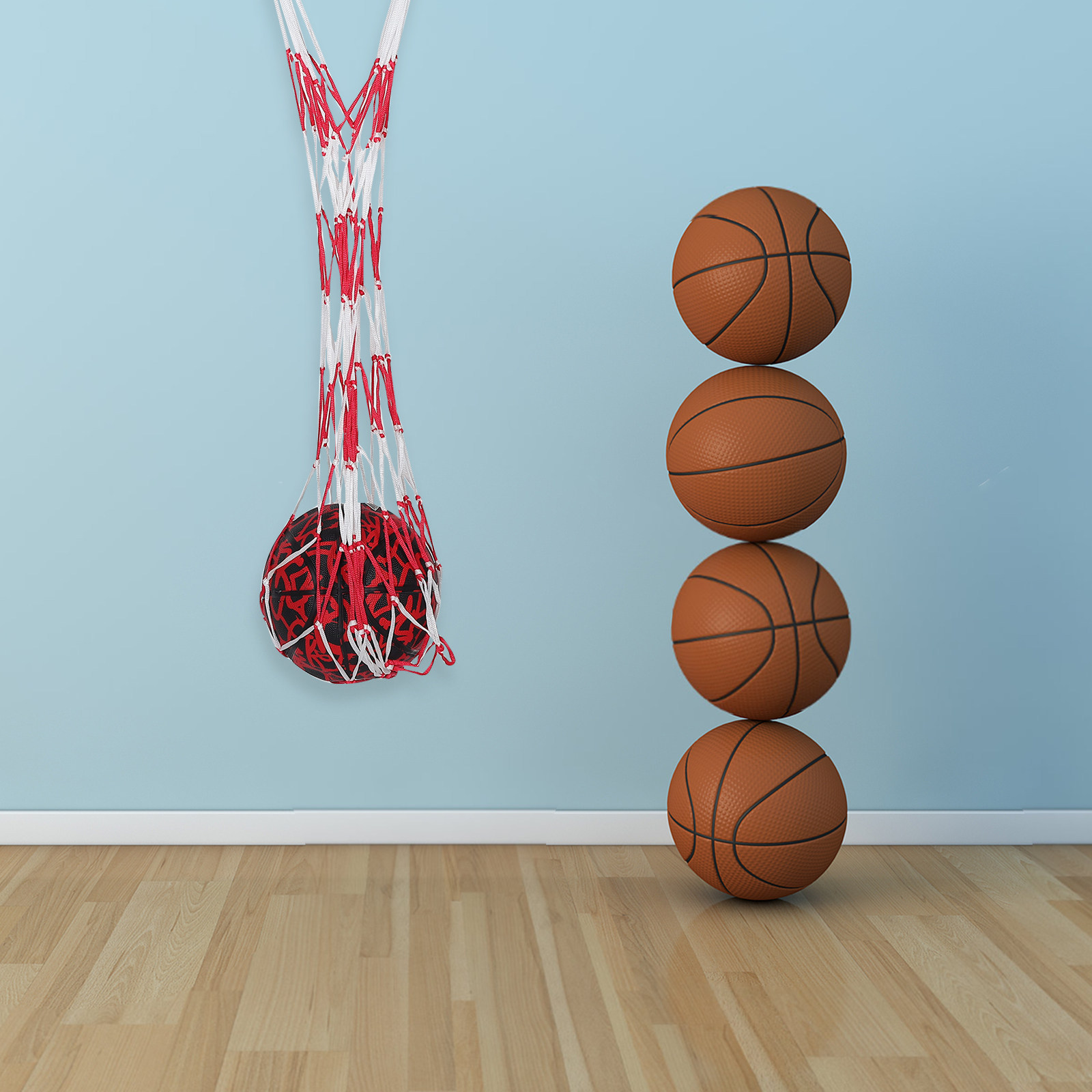 持ち運び可能なメッシュ製スポーツボールバッグ。バスケットボー - Gym Ball のレビューと価格