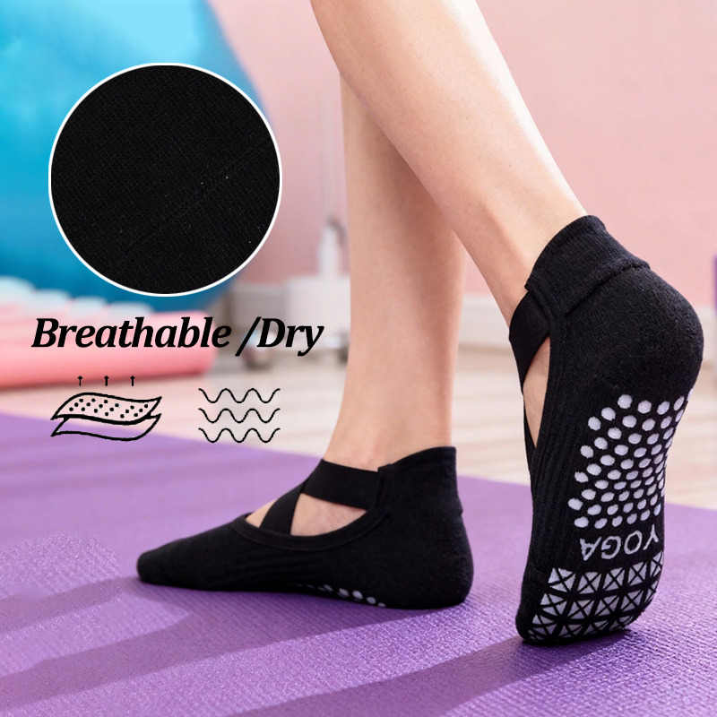 女性ノンスリップヨガソックスシリコーン屋内綿包帯バックレスピ - Yoga Mat のレビューと価格