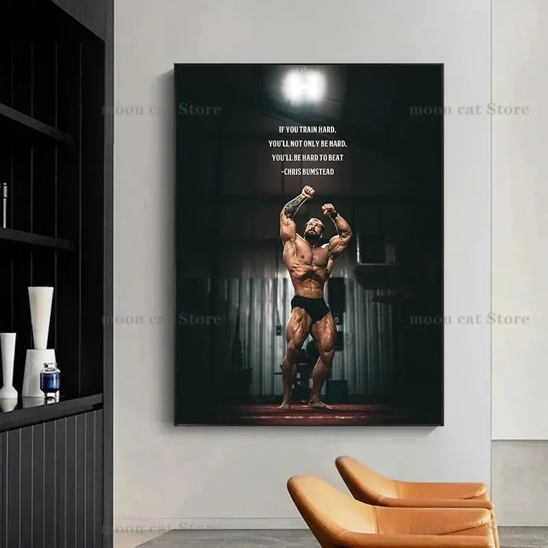 キャンバス絵画クリス・バムステッドボディービルダーフィットネ - Sports Equipment Poster のレビューと価格