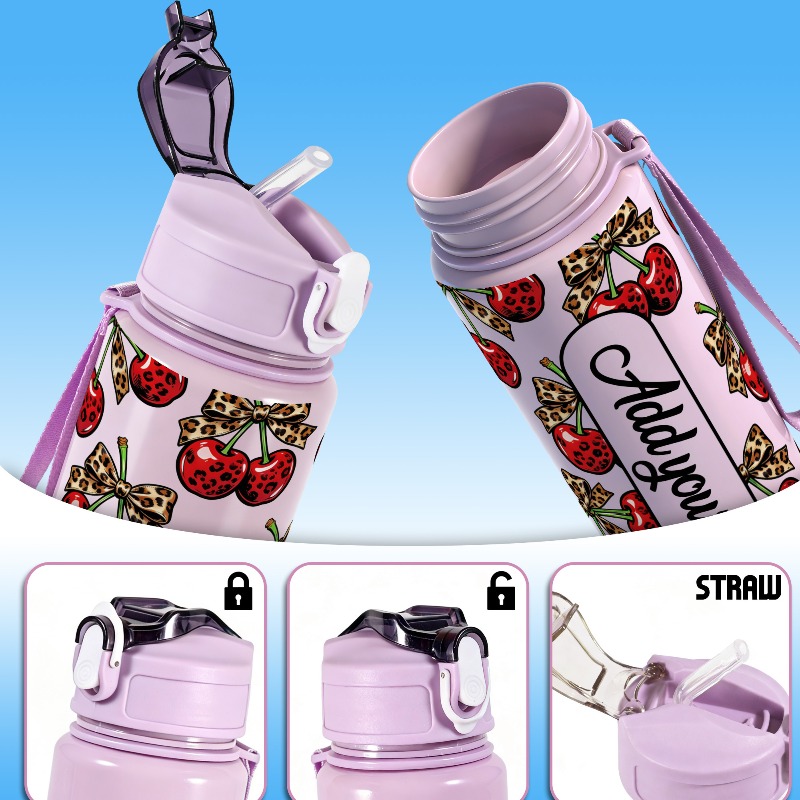 パーソナライズされた25オンス大型チェリー柄漏れ防止プラスチ - Sports Water Bottle Insulated のレビューと価格