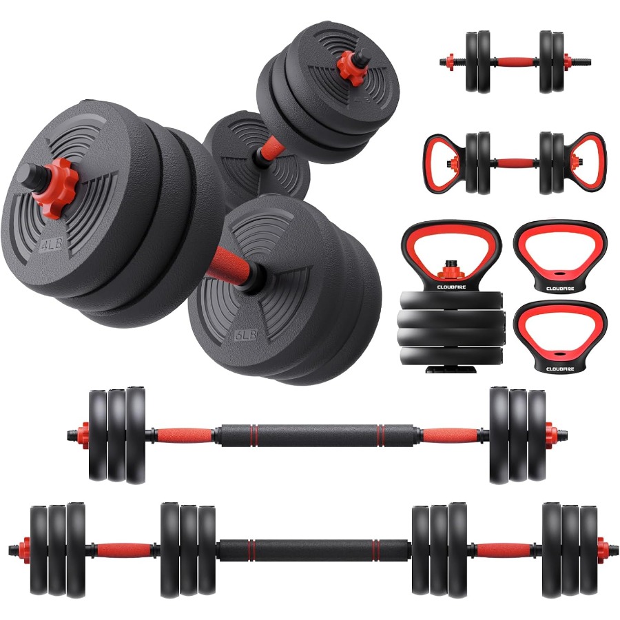 調整可能なダンベルセット。60ポンドのフリーウェイトセットで - Dumbbell Set のレビューと価格