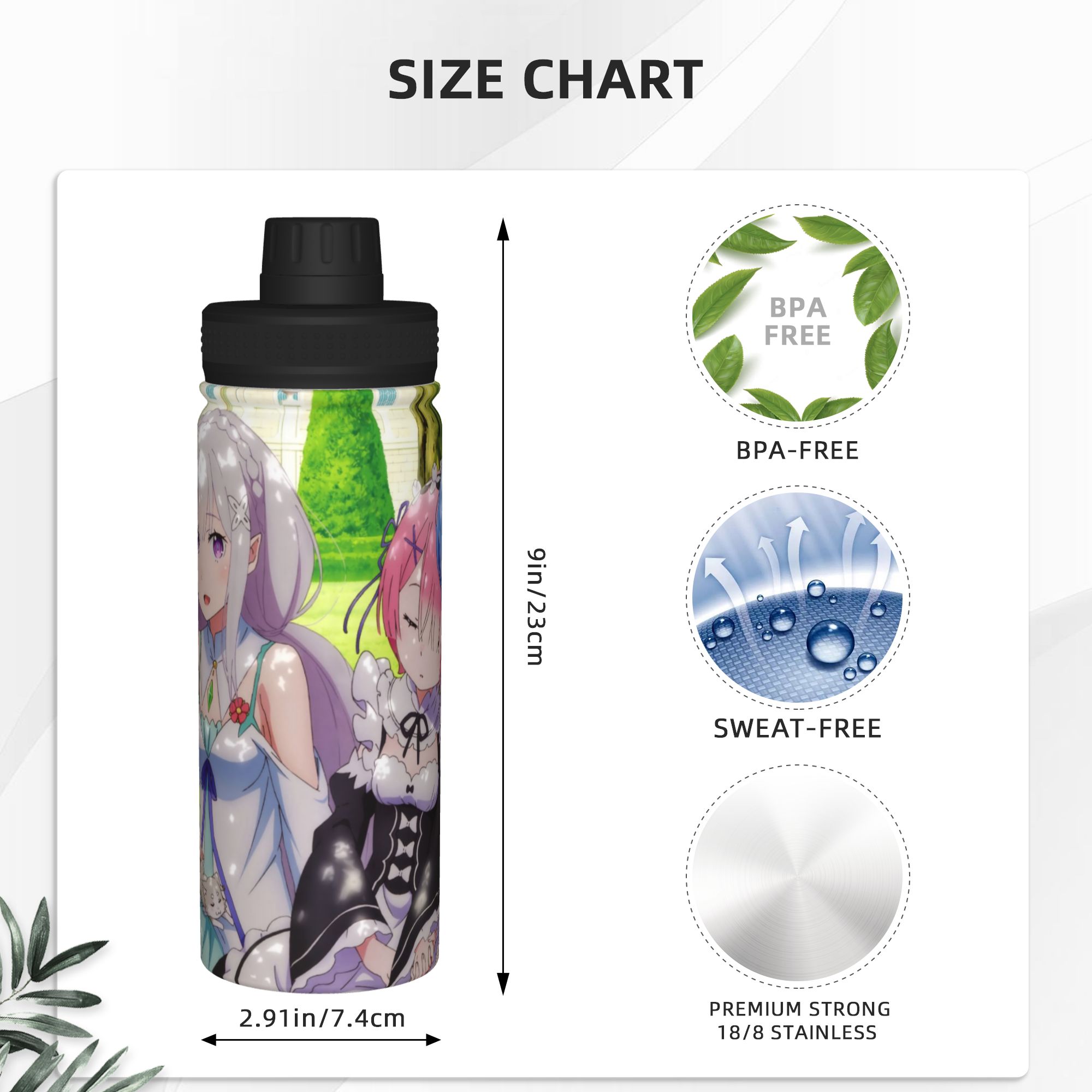 アニメ「Re:ゼロから始める異世界生活」18オンス スポーツ - Sports Water Bottle Insulated のレビューと価格